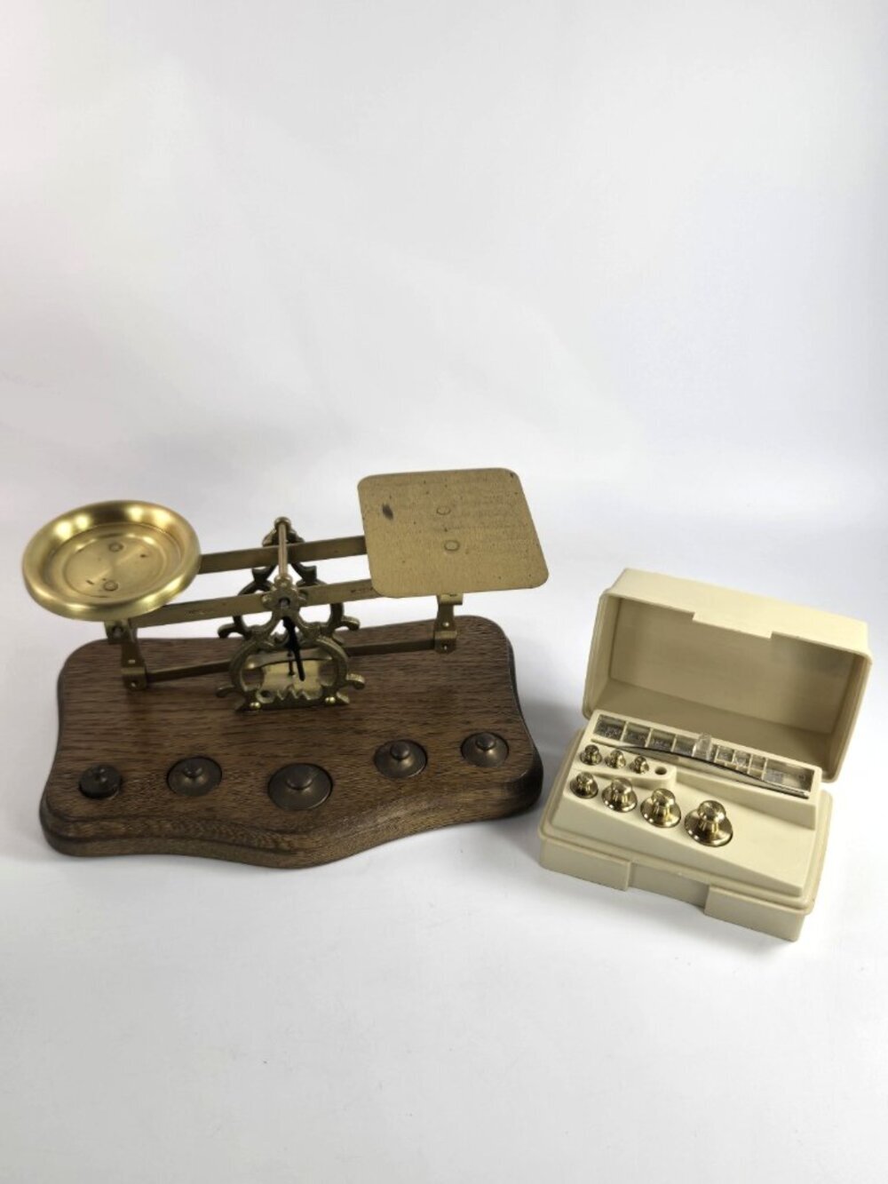 Vintage Pharmacist Scale Brass with Extra Ohaus Weights Westa West Germany